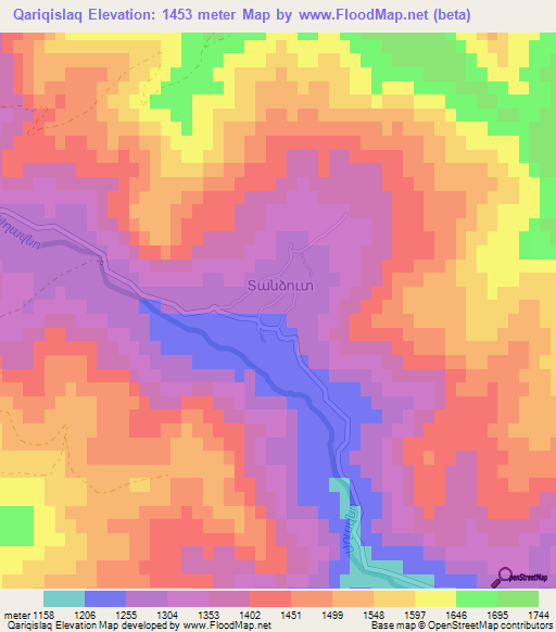 Qariqislaq,Azerbaijan Elevation Map