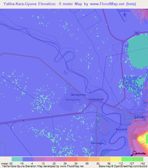 Yakha-Kara-Gyuna,Azerbaijan Elevation Map