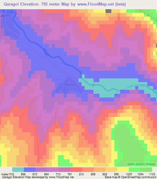 Qaragol,Azerbaijan Elevation Map