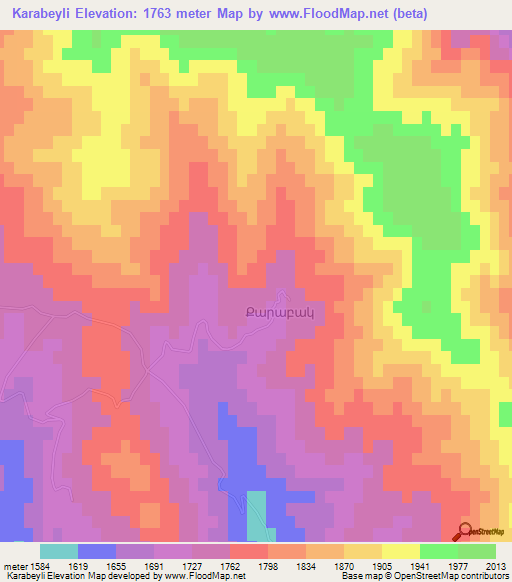 Karabeyli,Azerbaijan Elevation Map
