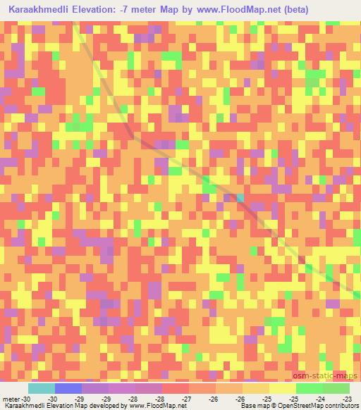 Karaakhmedli,Azerbaijan Elevation Map