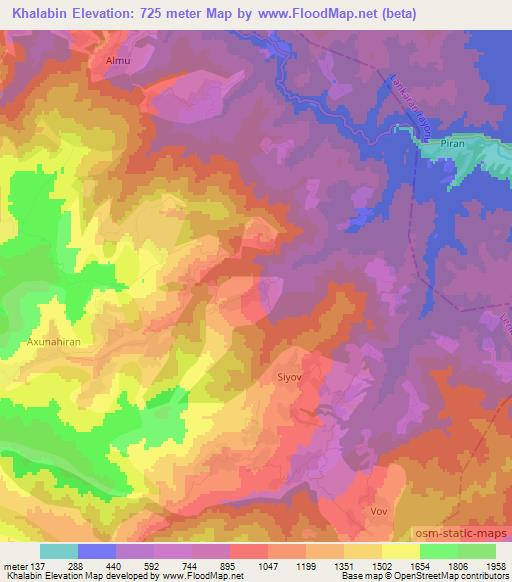 Khalabin,Azerbaijan Elevation Map