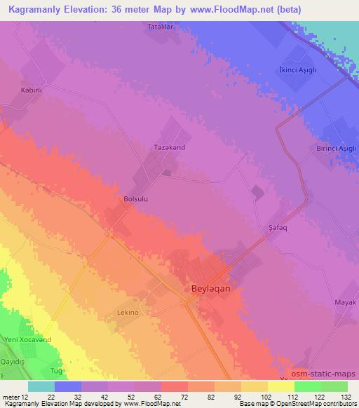 Kagramanly,Azerbaijan Elevation Map