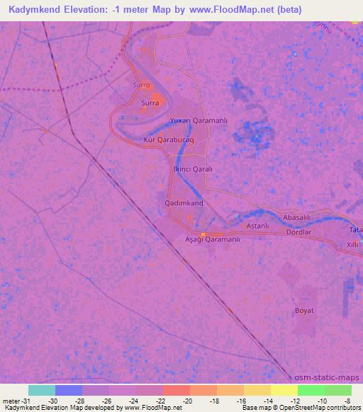 Kadymkend,Azerbaijan Elevation Map