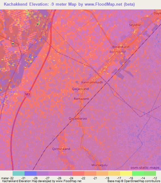 Kachakkend,Azerbaijan Elevation Map