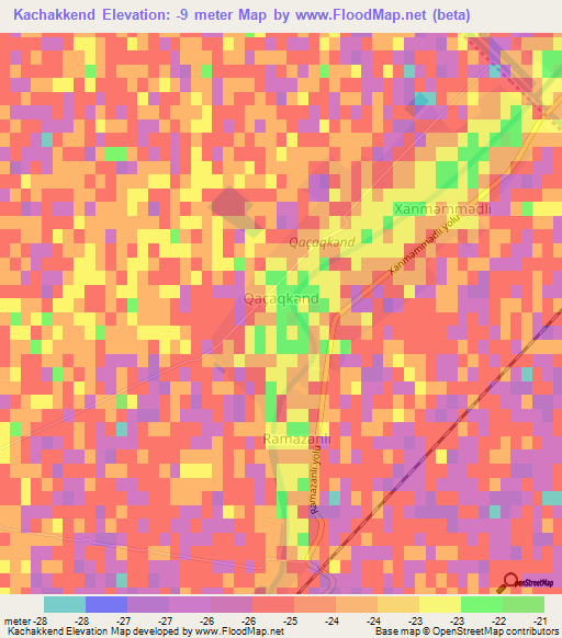 Kachakkend,Azerbaijan Elevation Map