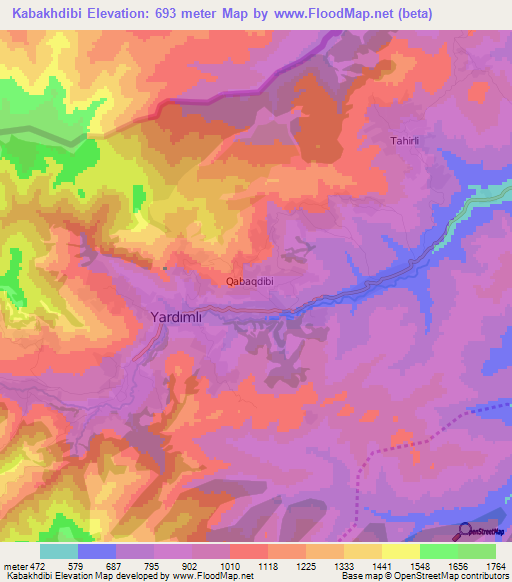 Kabakhdibi,Azerbaijan Elevation Map