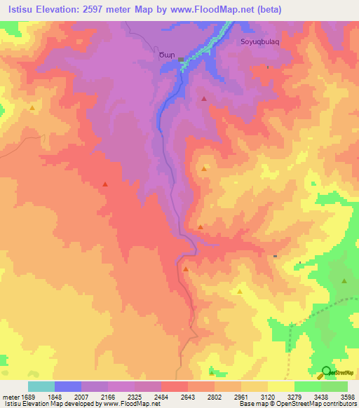 Istisu,Azerbaijan Elevation Map