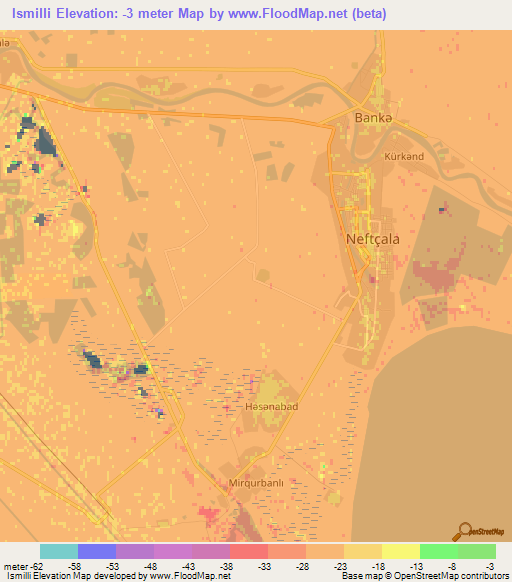 Ismilli,Azerbaijan Elevation Map