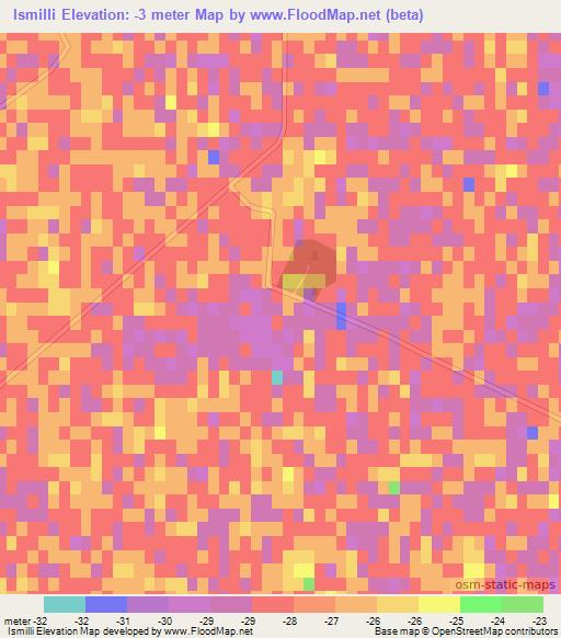 Ismilli,Azerbaijan Elevation Map