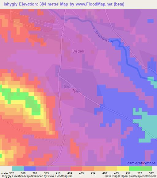 Ishygly,Azerbaijan Elevation Map