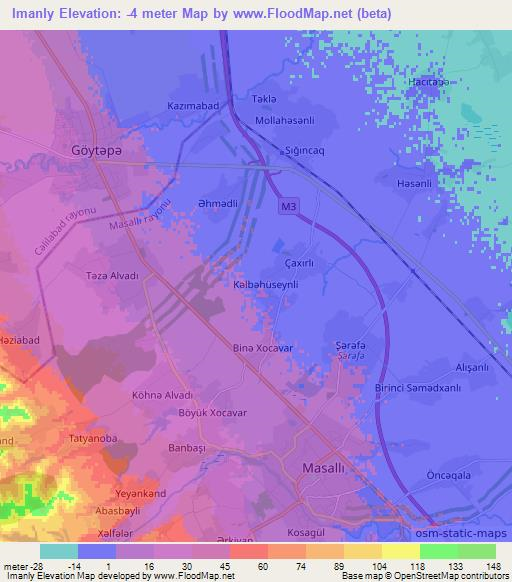 Imanly,Azerbaijan Elevation Map