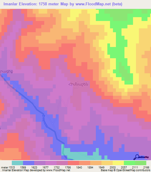 Imanlar,Azerbaijan Elevation Map