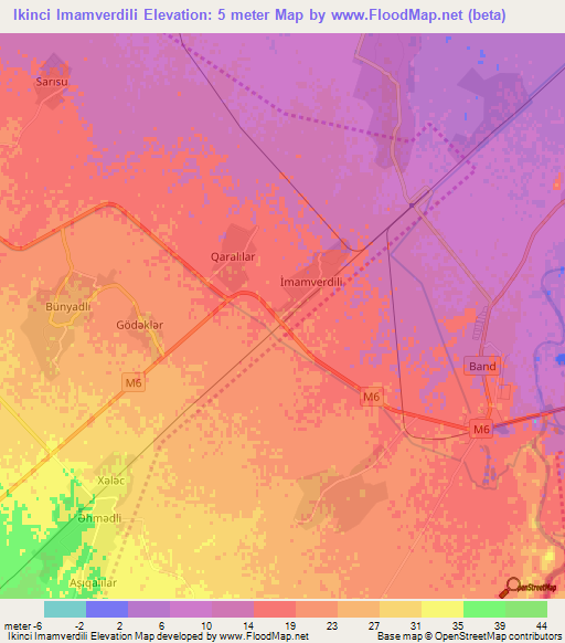 Ikinci Imamverdili,Azerbaijan Elevation Map