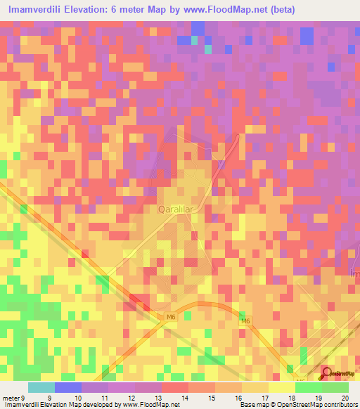 Imamverdili,Azerbaijan Elevation Map