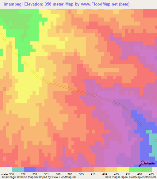 Imambagi,Azerbaijan Elevation Map