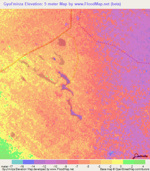 Gyul'mirza,Azerbaijan Elevation Map