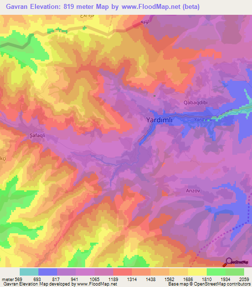 Gavran,Azerbaijan Elevation Map