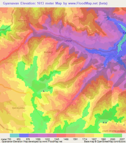 Gyarsavan,Azerbaijan Elevation Map