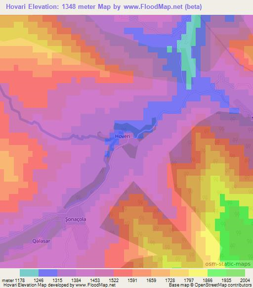 Hovari,Azerbaijan Elevation Map