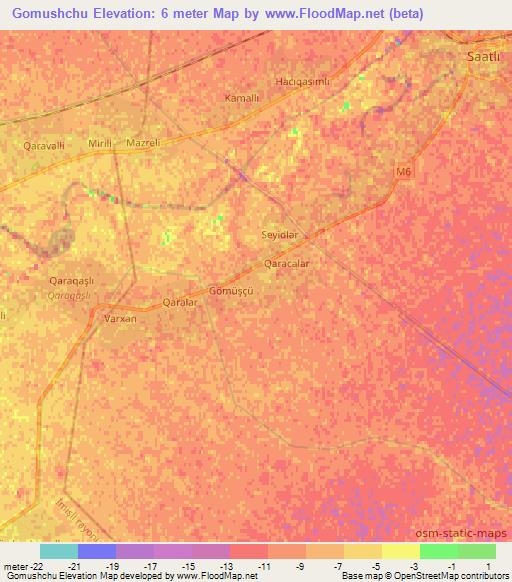 Gomushchu,Azerbaijan Elevation Map