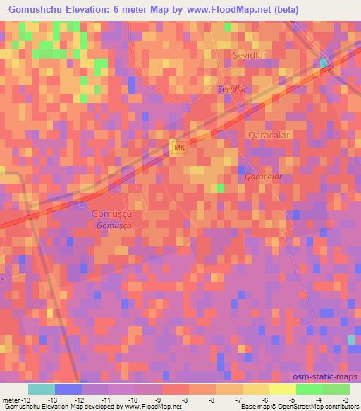 Gomushchu,Azerbaijan Elevation Map