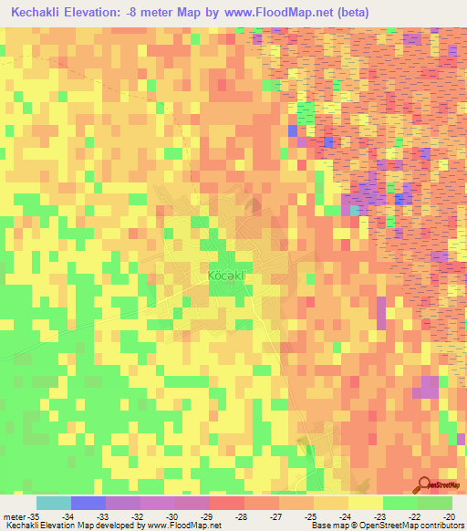 Kechakli,Azerbaijan Elevation Map