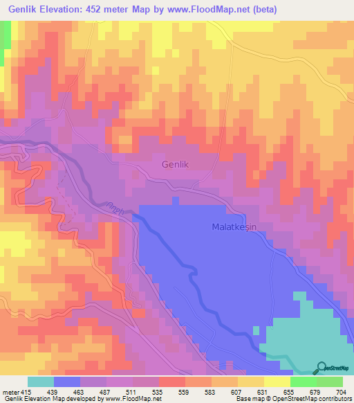Genlik,Azerbaijan Elevation Map