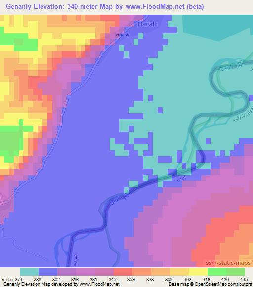 Genanly,Azerbaijan Elevation Map