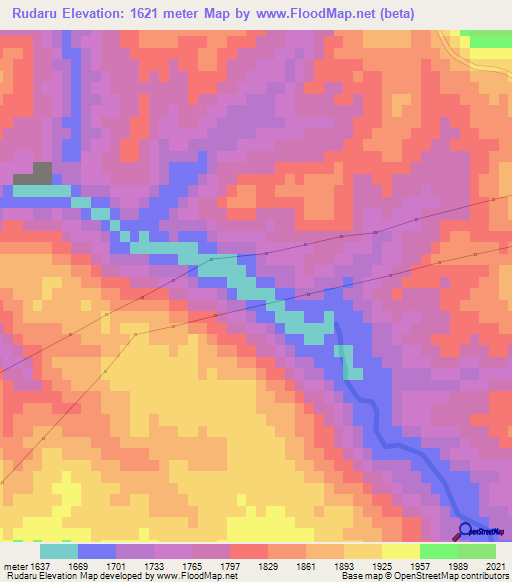 Rudaru,Iran Elevation Map