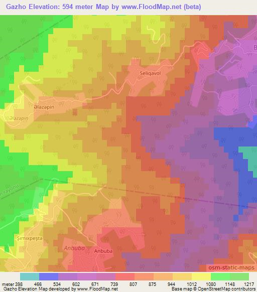 Gazho,Azerbaijan Elevation Map