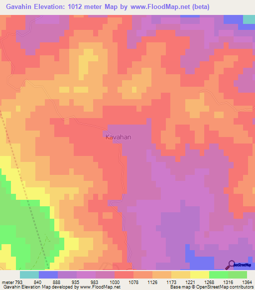 Gavahin,Azerbaijan Elevation Map