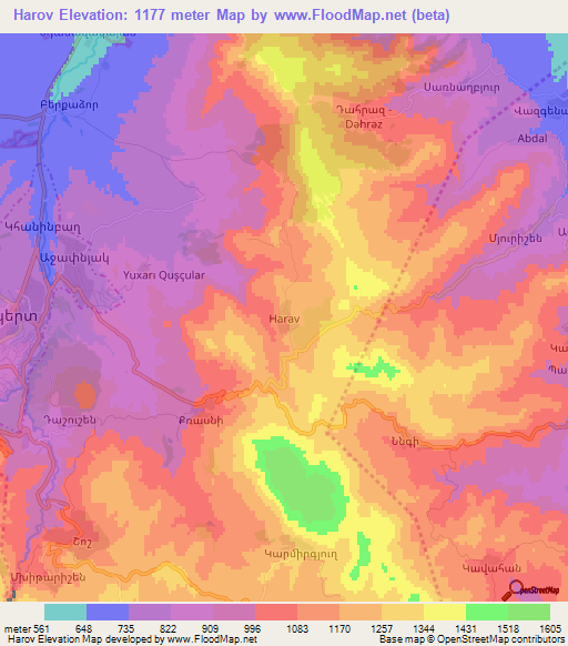Harov,Azerbaijan Elevation Map