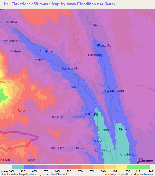 Hal,Azerbaijan Elevation Map