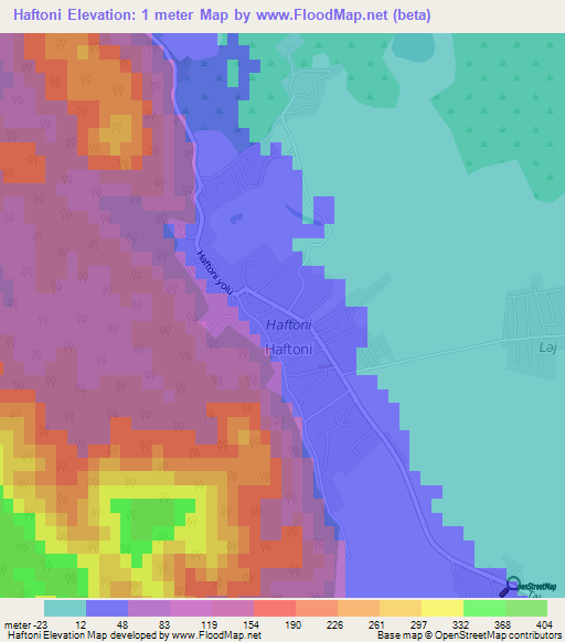 Haftoni,Azerbaijan Elevation Map