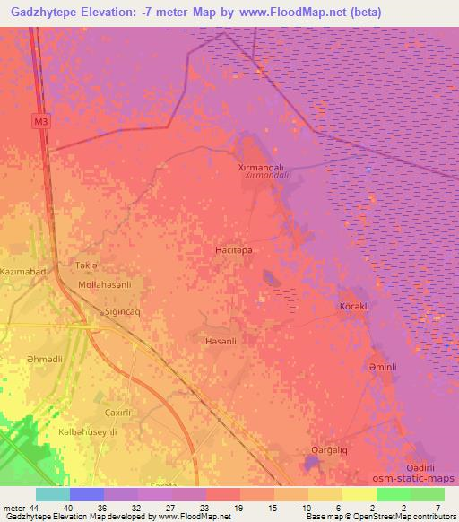 Gadzhytepe,Azerbaijan Elevation Map