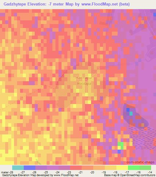 Gadzhytepe,Azerbaijan Elevation Map