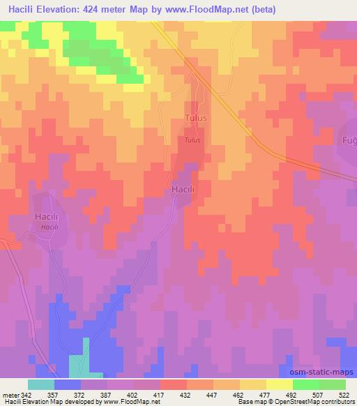 Hacili,Azerbaijan Elevation Map