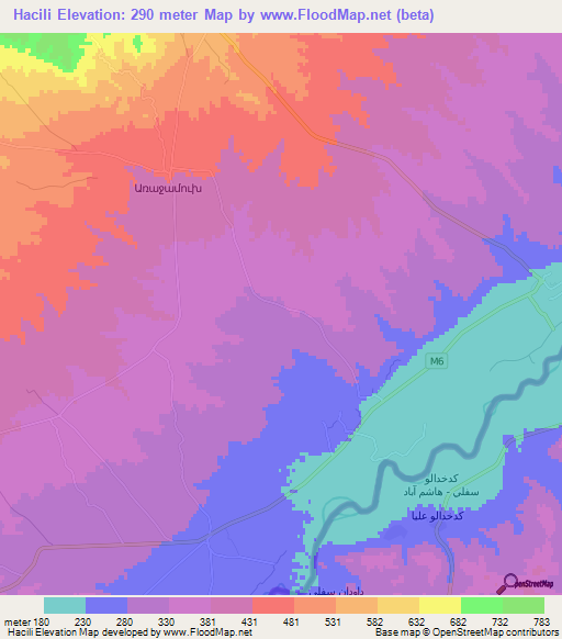 Hacili,Azerbaijan Elevation Map