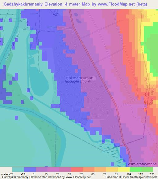 Gadzhykakhramanly,Azerbaijan Elevation Map