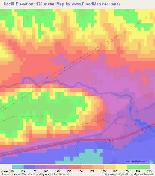 Hacili,Azerbaijan Elevation Map