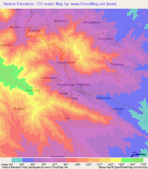 Hadrut,Azerbaijan Elevation Map