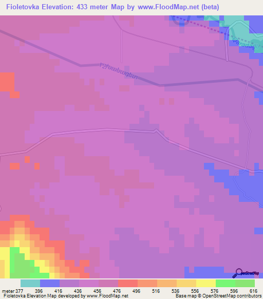 Fioletovka,Azerbaijan Elevation Map