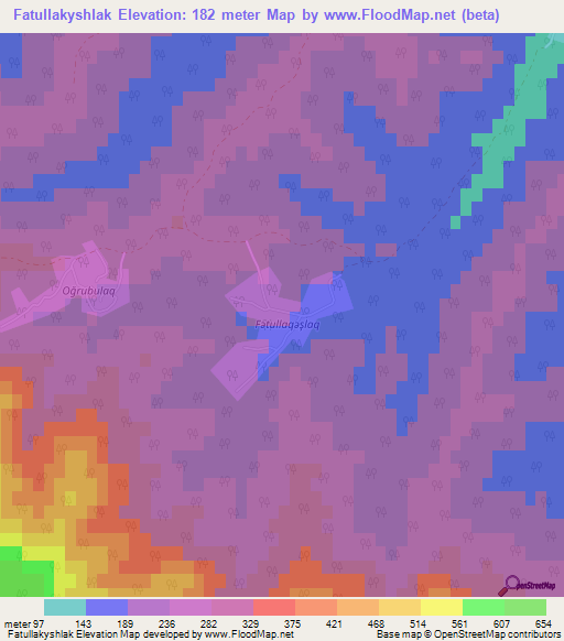 Fatullakyshlak,Azerbaijan Elevation Map