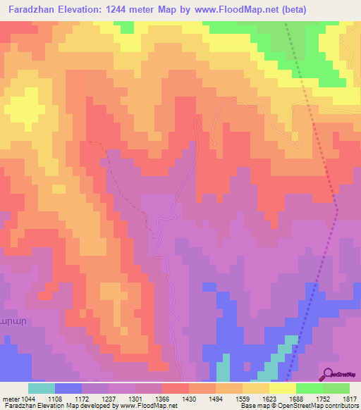 Faradzhan,Azerbaijan Elevation Map