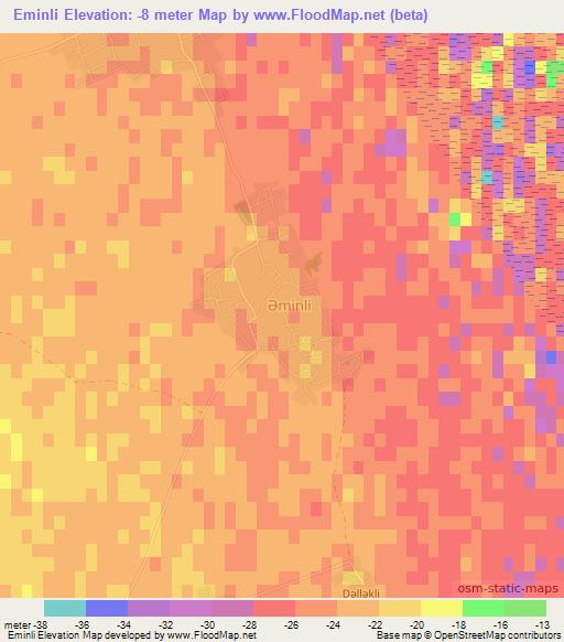 Eminli,Azerbaijan Elevation Map