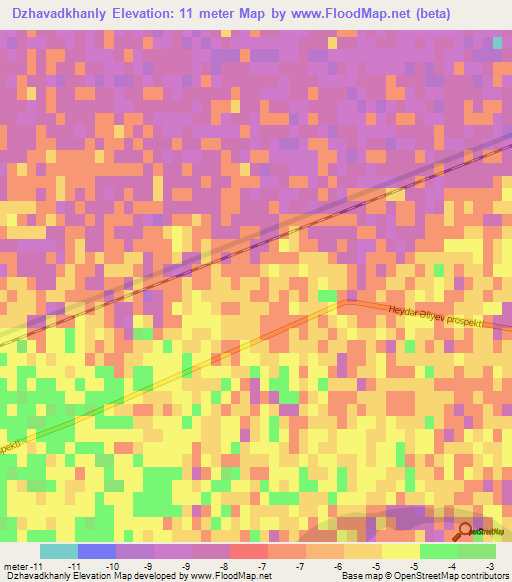Dzhavadkhanly,Azerbaijan Elevation Map