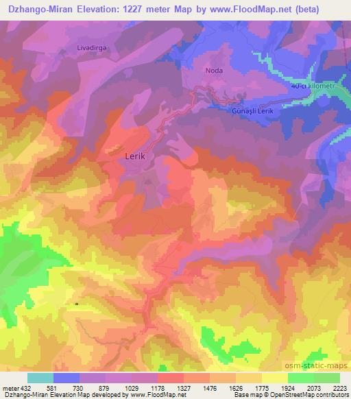 Dzhango-Miran,Azerbaijan Elevation Map