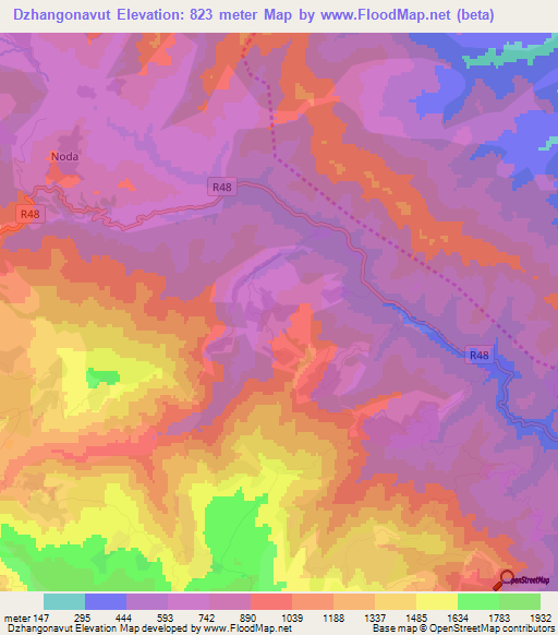 Dzhangonavut,Azerbaijan Elevation Map