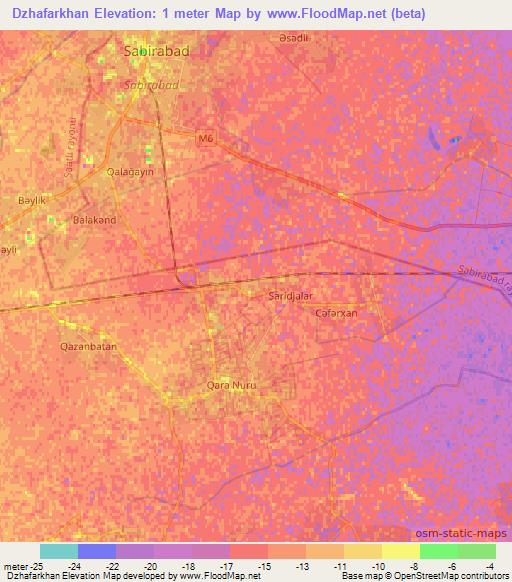 Dzhafarkhan,Azerbaijan Elevation Map